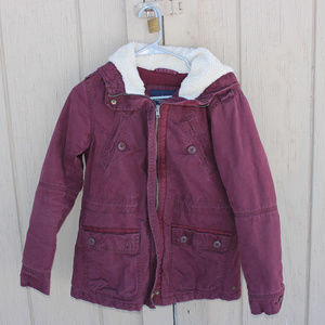 Maroon American Eagle Outfitters Utility Jacket
